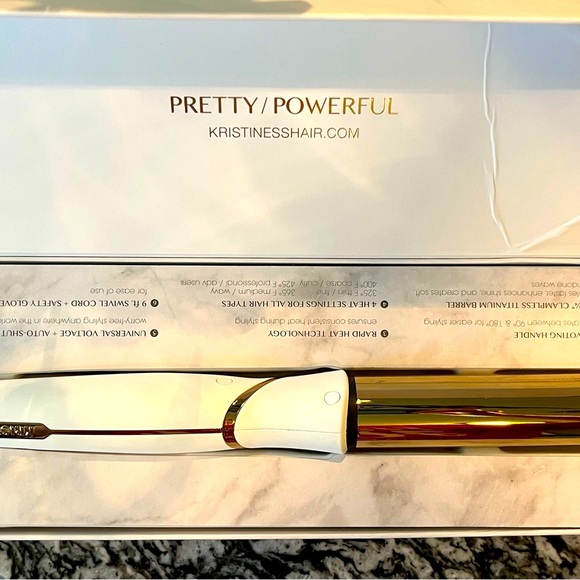 CURLING IRON KRISTIN ESS WAND HAIR TOOL SOFT WAVE 1 1/4” DIGITAL NEW GOLD PIVOTI - Picture 13 of 13